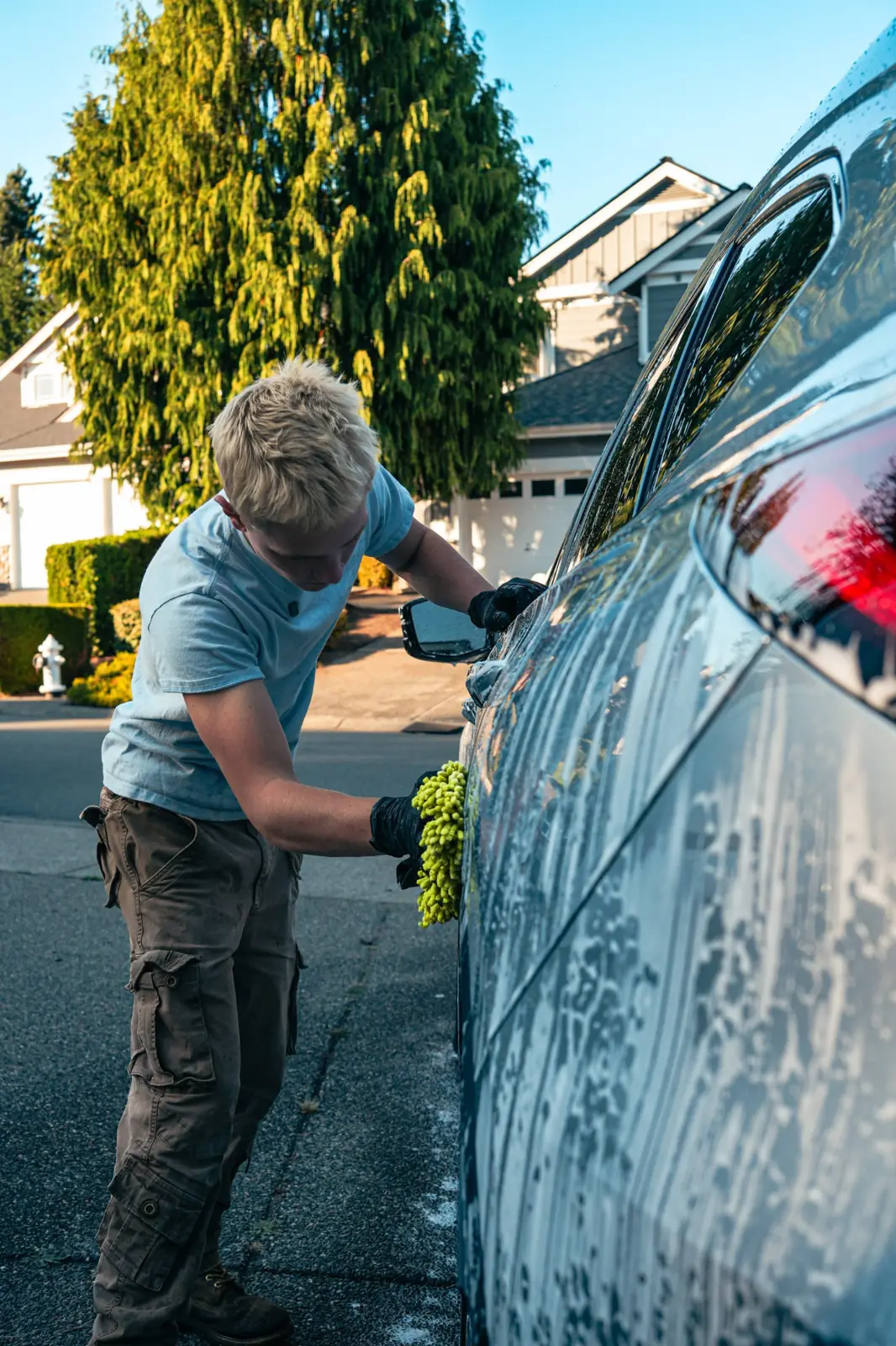 Tidy Touch mobile detailing setup in a customer driveway